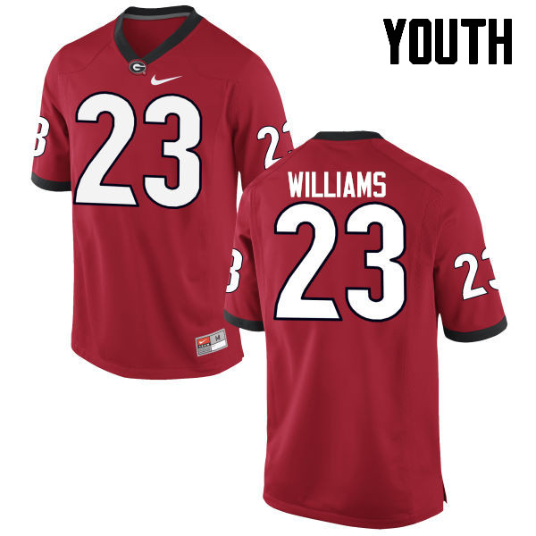 Youth Georgia Bulldogs #23 Shakenneth Williams College Football Jerseys-Red - Click Image to Close